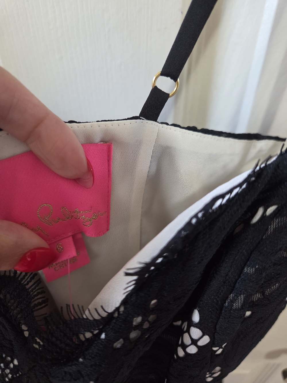 NWT Lilly Pulitzer Black Lace Camella Dress with - Picture 3 of 4